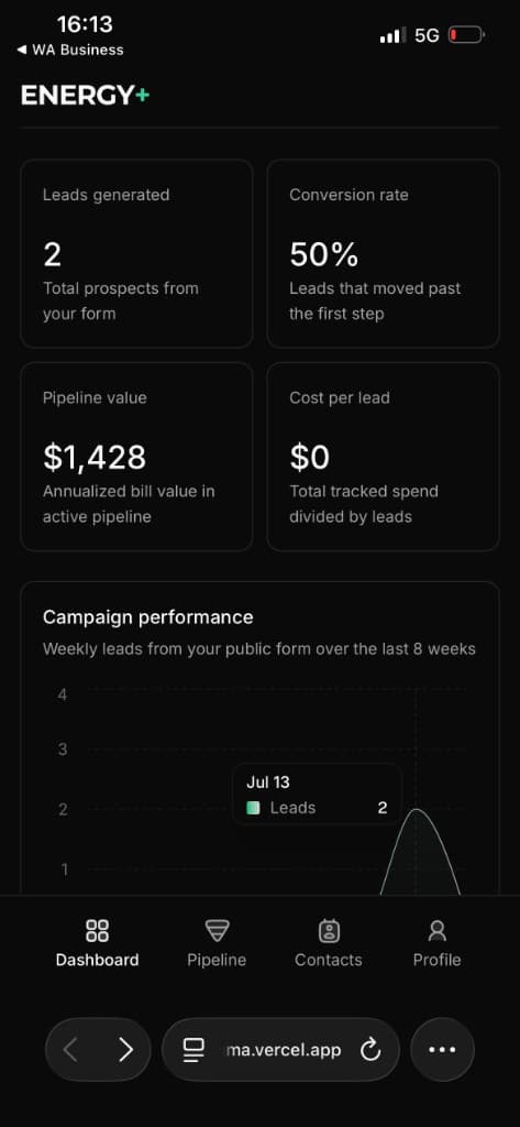 Energy+ Dashboard - Quick Actions